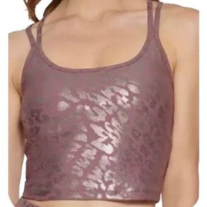 CK Performance Printed Strappy-Back Tank Top Med-Purple Printed